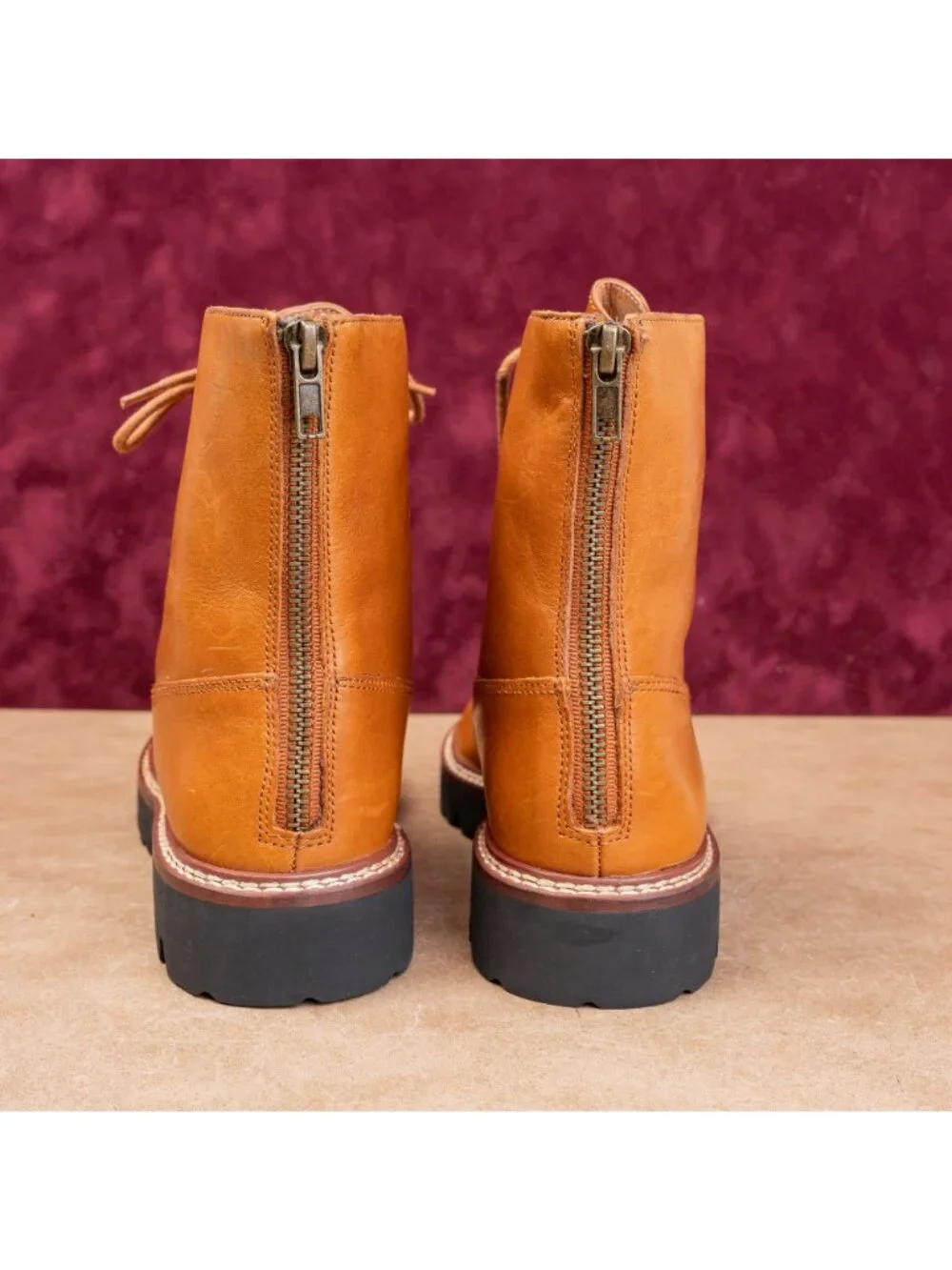 Madewell Women The Citywalk Lugsole Fashion Leather Brown Combat Boots sz 9